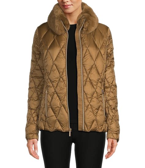 michael kors quilted faux fur jacket|More.